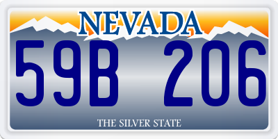 NV license plate 59B206