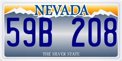 NV license plate 59B208