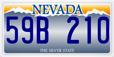 NV license plate 59B210