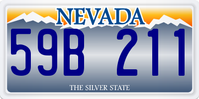 NV license plate 59B211