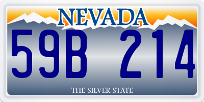 NV license plate 59B214