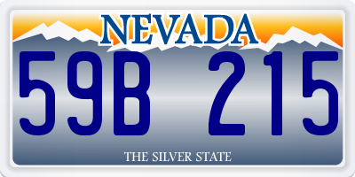 NV license plate 59B215