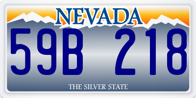 NV license plate 59B218