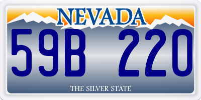 NV license plate 59B220