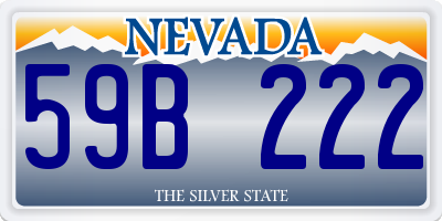 NV license plate 59B222