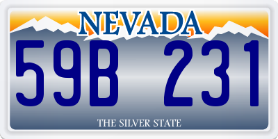 NV license plate 59B231