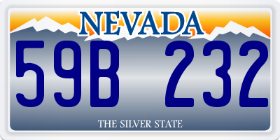 NV license plate 59B232