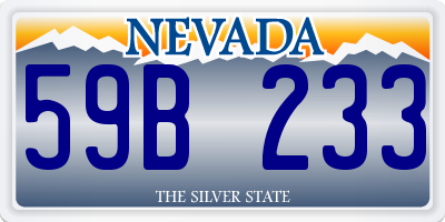 NV license plate 59B233