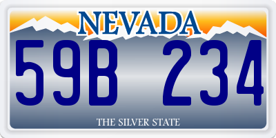 NV license plate 59B234