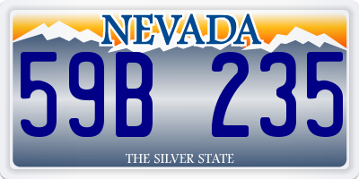 NV license plate 59B235