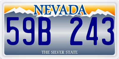 NV license plate 59B243