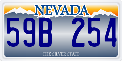 NV license plate 59B254