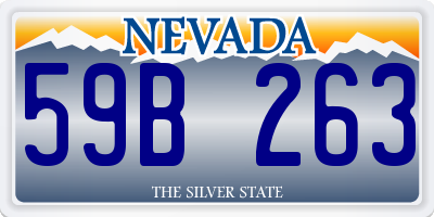NV license plate 59B263