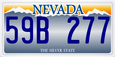 NV license plate 59B277