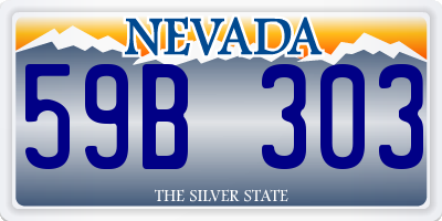 NV license plate 59B303