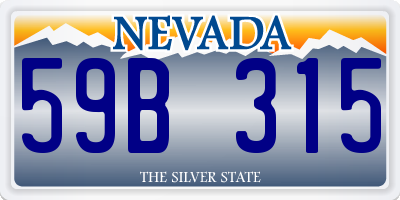 NV license plate 59B315