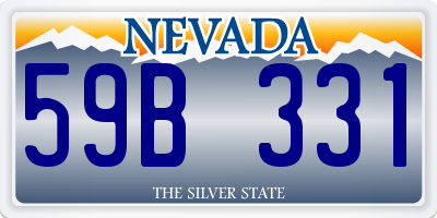 NV license plate 59B331