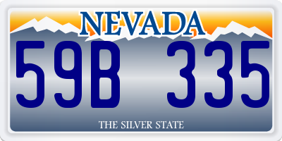 NV license plate 59B335