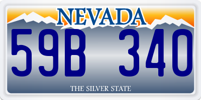 NV license plate 59B340