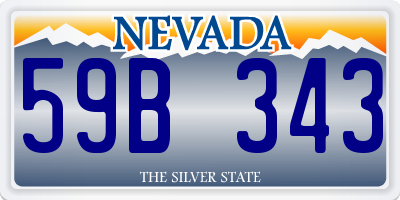 NV license plate 59B343