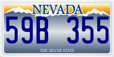 NV license plate 59B355