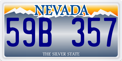 NV license plate 59B357