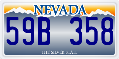 NV license plate 59B358