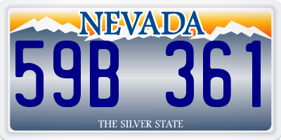 NV license plate 59B361