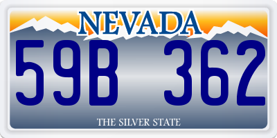 NV license plate 59B362