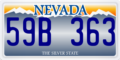 NV license plate 59B363