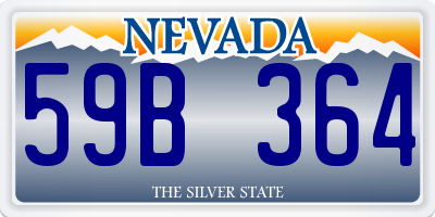 NV license plate 59B364