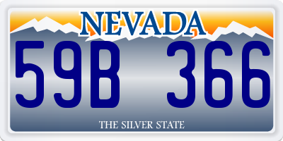 NV license plate 59B366