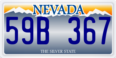 NV license plate 59B367