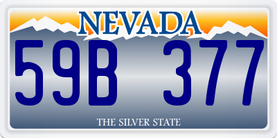 NV license plate 59B377