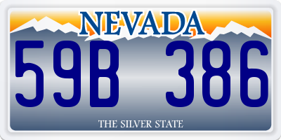 NV license plate 59B386