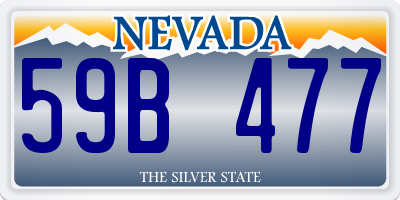 NV license plate 59B477