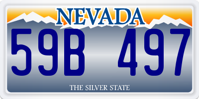 NV license plate 59B497