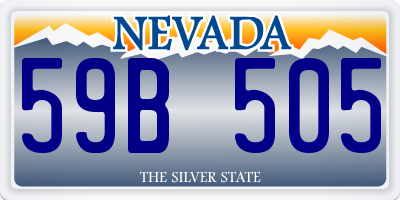 NV license plate 59B505
