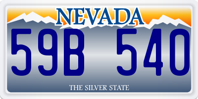 NV license plate 59B540