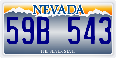 NV license plate 59B543