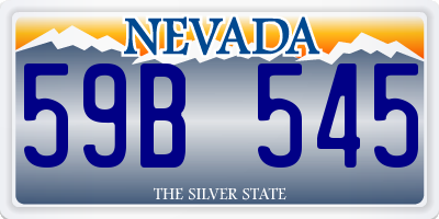 NV license plate 59B545