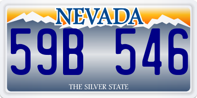 NV license plate 59B546