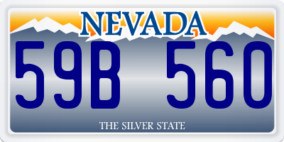 NV license plate 59B560