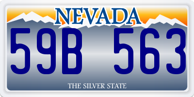 NV license plate 59B563