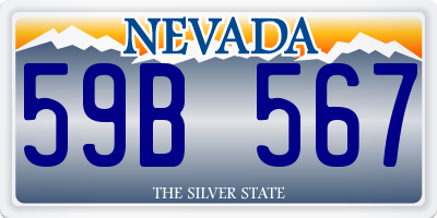 NV license plate 59B567