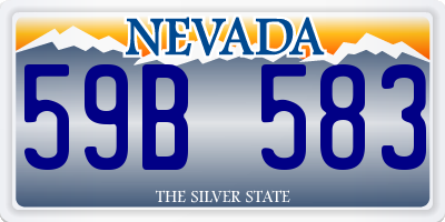 NV license plate 59B583