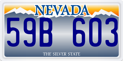 NV license plate 59B603