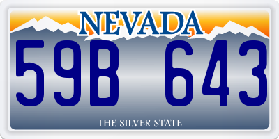 NV license plate 59B643