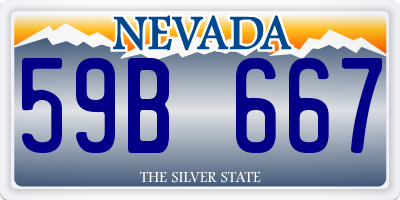 NV license plate 59B667