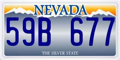 NV license plate 59B677